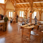 Active workshop using hand tools and traditional joinery